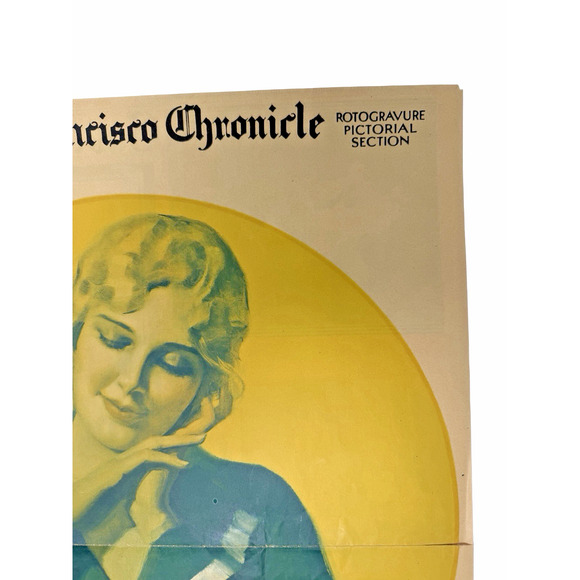 1931 San Francisco Chronicle Rotogravure Pictorial Cover Art Deco Style Folded